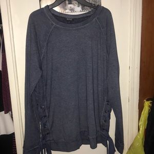 This is a stylish crew neck with laces